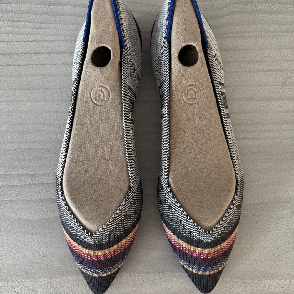 Like New - Rothy's The Point - HTF Inverse Stripe - 10